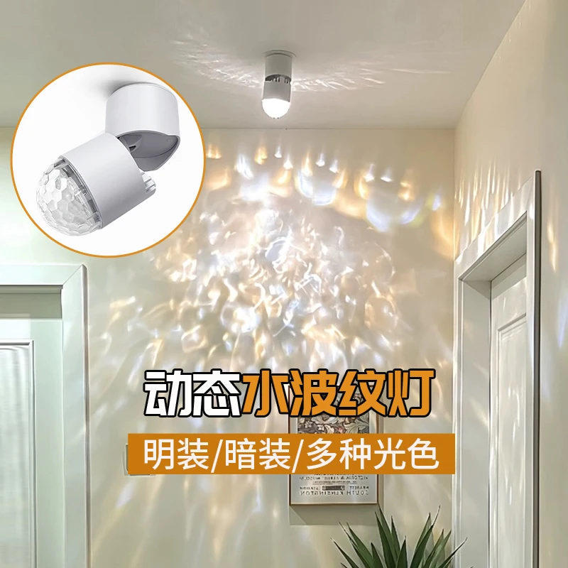创意网红水波纹门厅入户玄关氛围射灯吸顶灯过道小灯走廊灯高级感