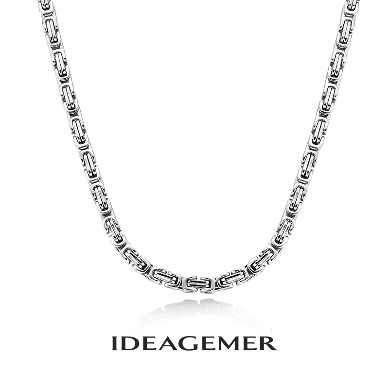 钛钢项链 IDEAGEMER 4mm帝王链男项链复古个性小众拜占庭式欧美