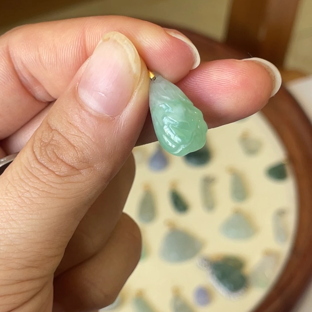 翡翠颈饰18K金镶嵌福利无鉴赏