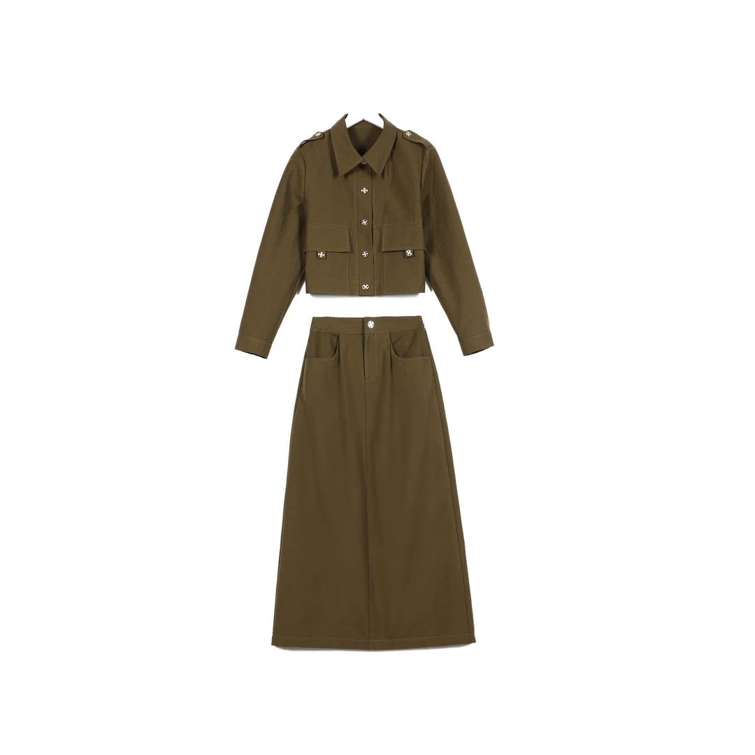 【千屿Sheila】秋季气质翻领短外套半裙套装243-TZ/0816-3101703