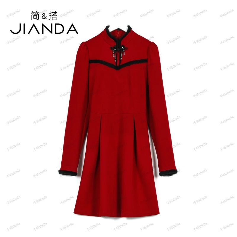 千屿Sheila秋季显瘦新中式国风新年愿望气质裙子LYQ/1112-310653