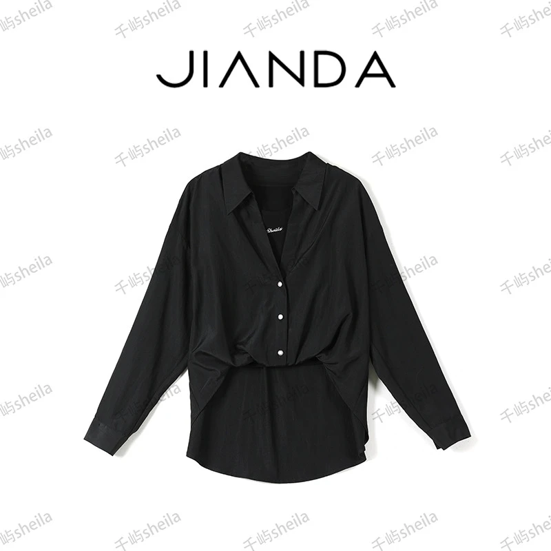 【千屿Sheila】不规则长袖休闲秋季假两件衬衫233-CS/0629-3301530