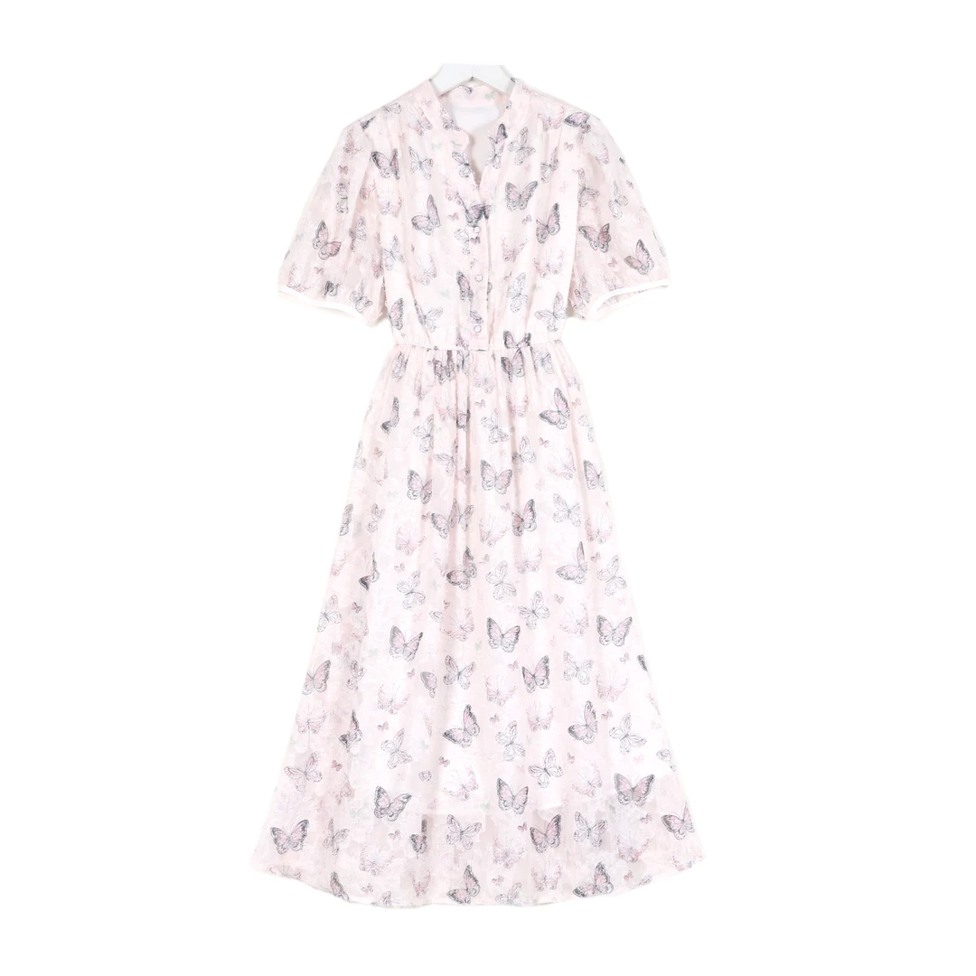 简&搭千屿Sheila夏高端女装裙子蝴蝶夫人气质连衣裙0518-1701811