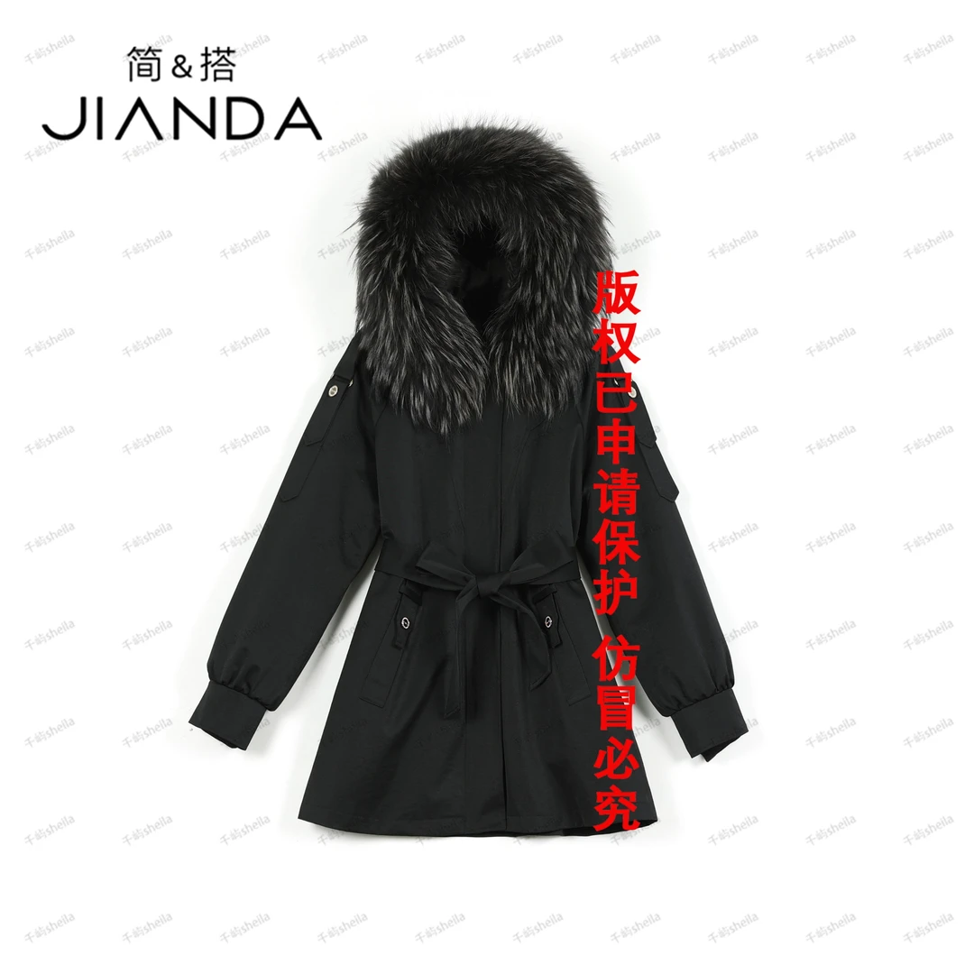 千屿Sheila冬季派克服女款爆款“一眼万年”毛领皮草1105-550158