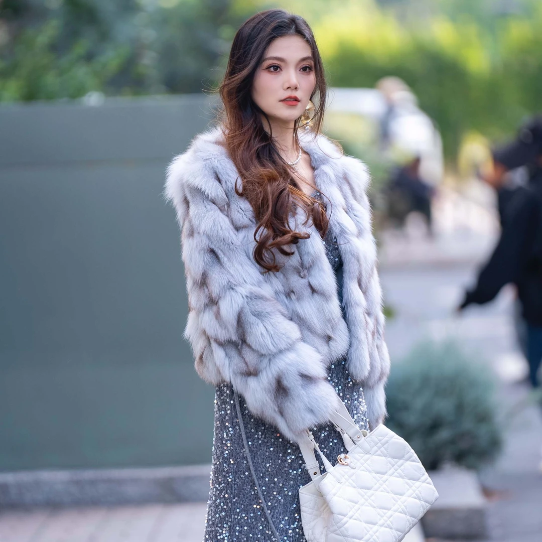 【千屿Sheila】高奢90白鹅绒“胭花”皮草244-PC/1023-23022