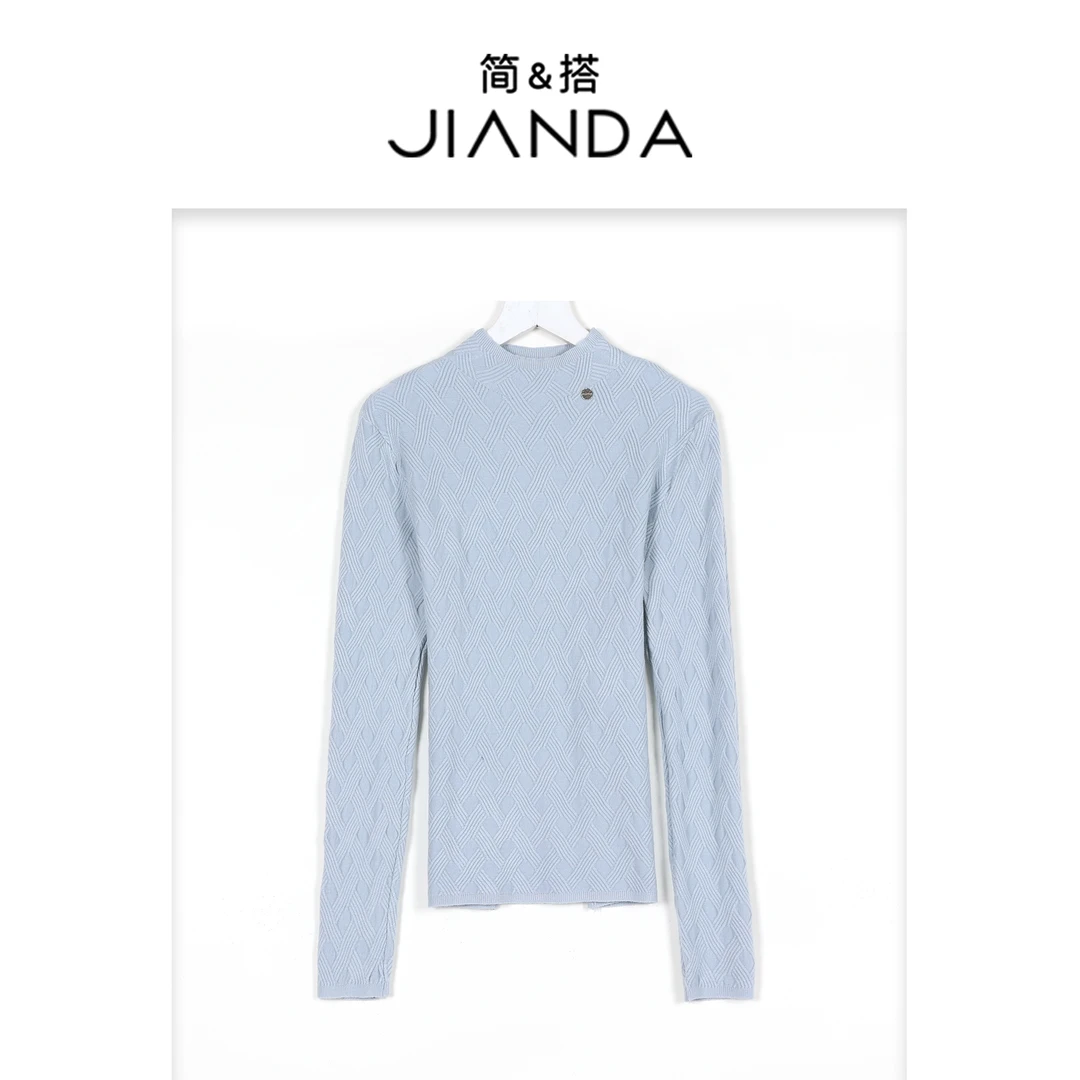 千屿Sheila半高领琉璃中国结慵懒版上衣长袖毛衣女秋冬 1103-7603