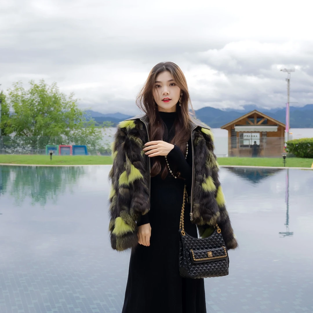 简&搭千屿Sheila冬季女装“皇妃”高档皮草外套女款 1003-350263