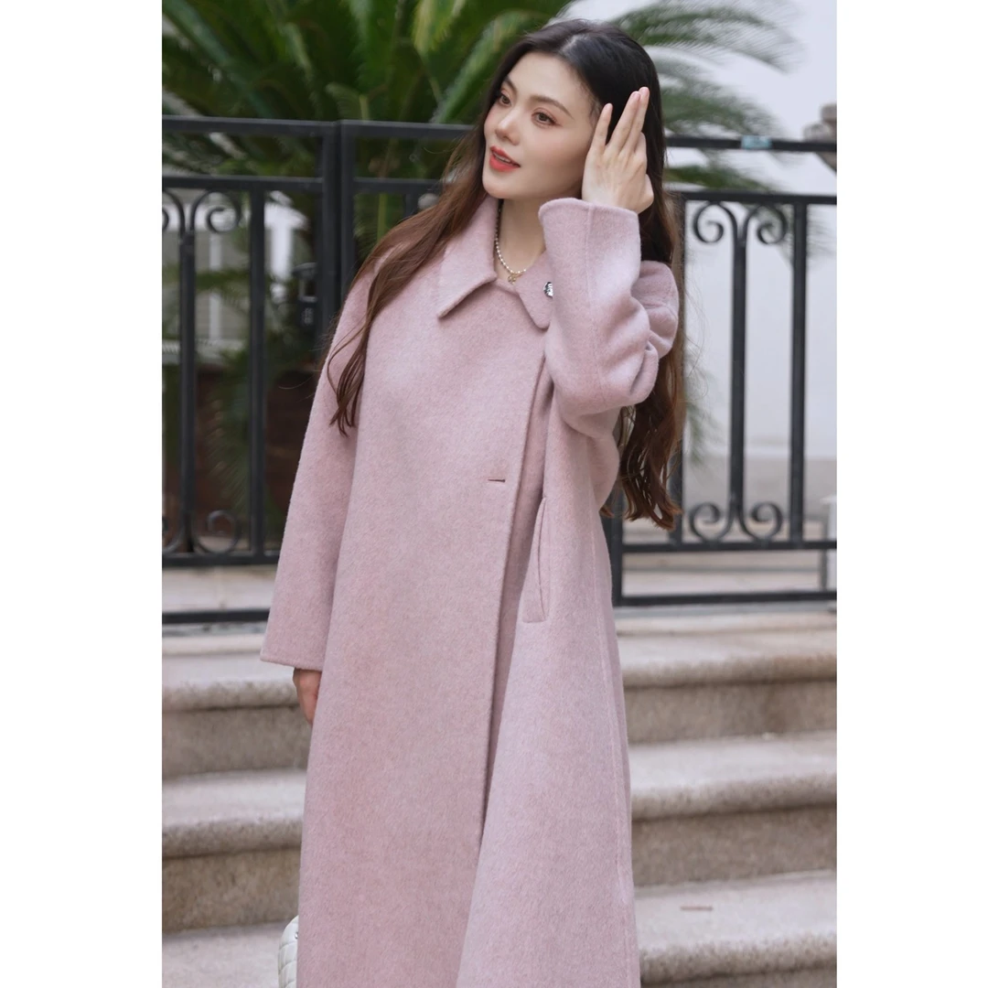 【千屿Sheila】翻领女士秋冬绵羊毛“香香公主”大衣243-DY/0926-2453