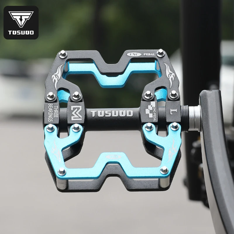 山地自行车脚踏铝合金轴承二培林脚蹬轻量公路车脚蹬踏板骑行配件