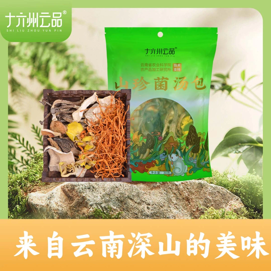十六州云品山珍菌汤包六种菌菇真材实料云南特产菌包BG