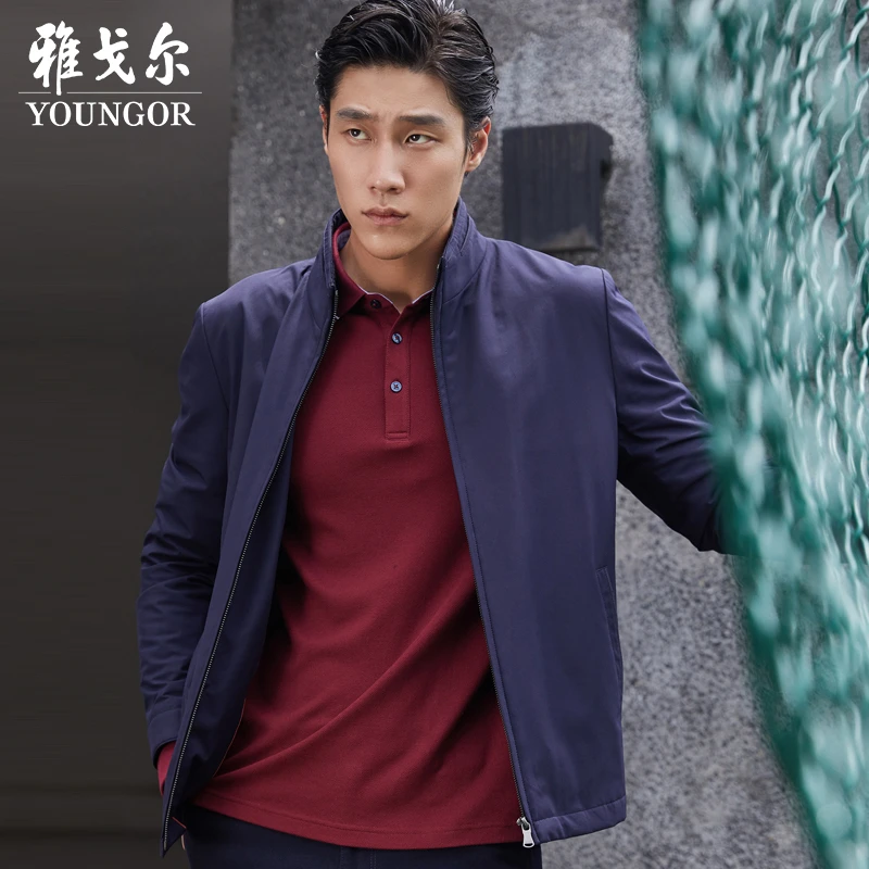 雅戈尔官方旗舰店男装春秋季新款男士商务休闲短款夹克外套409946