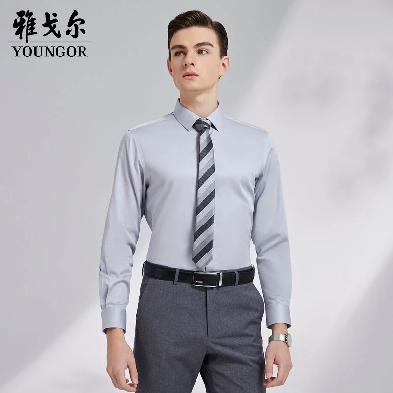 【高纱支+银离子抗菌+无氟易去污】雅戈尔棉弹免烫衬衫124925