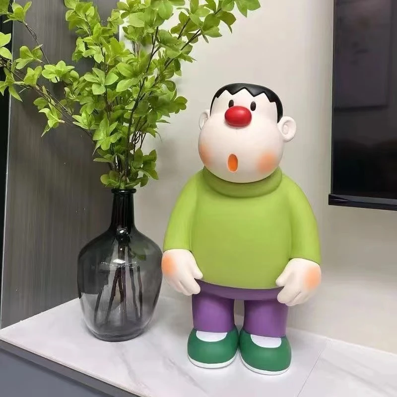 大号胖虎歪头摆件45cm呆萌胖虎手办哆啦A梦玄关装饰品家居装饰