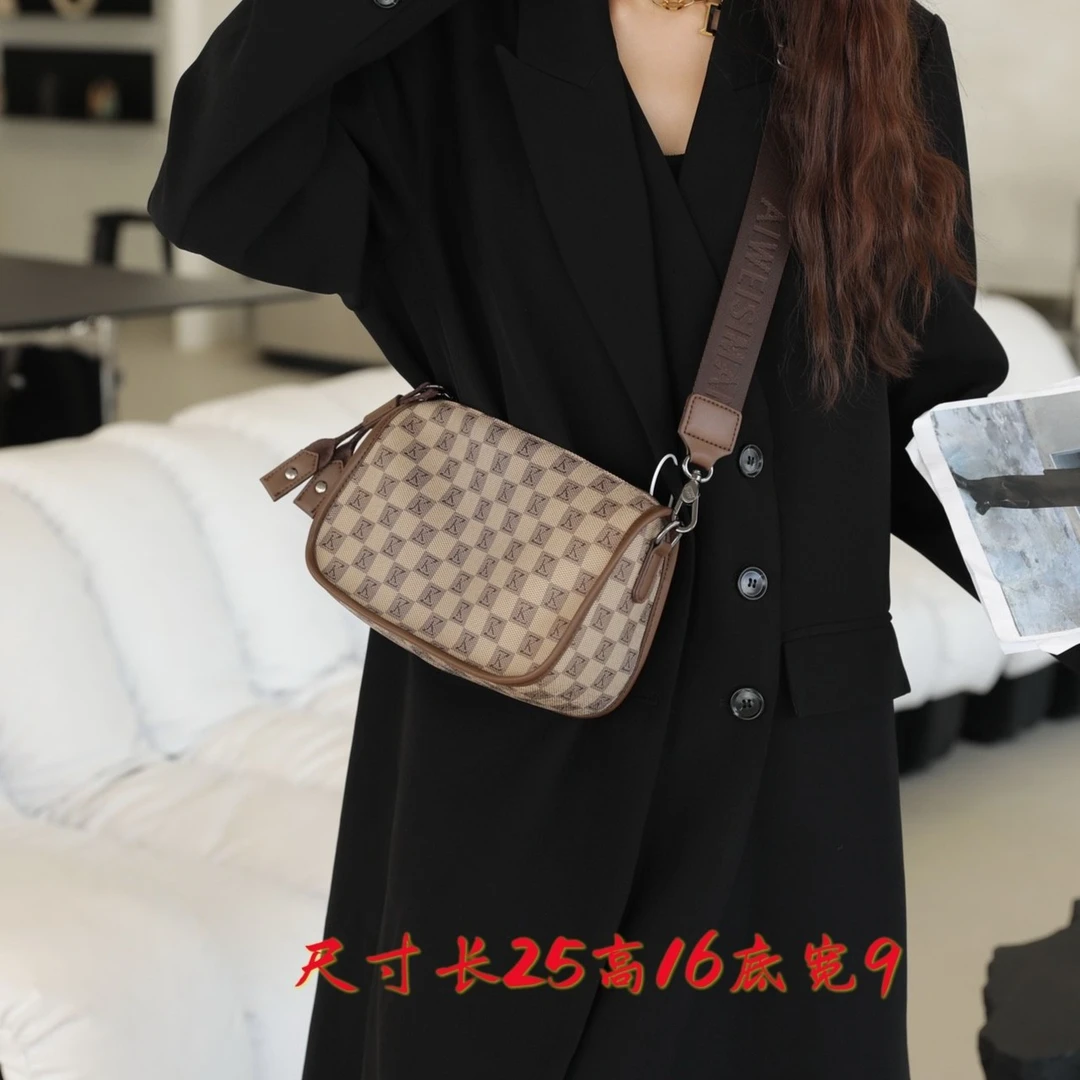 【艾薇思曼】2023新款时尚百搭款豌豆包单肩包斜挎包棋盘格小众