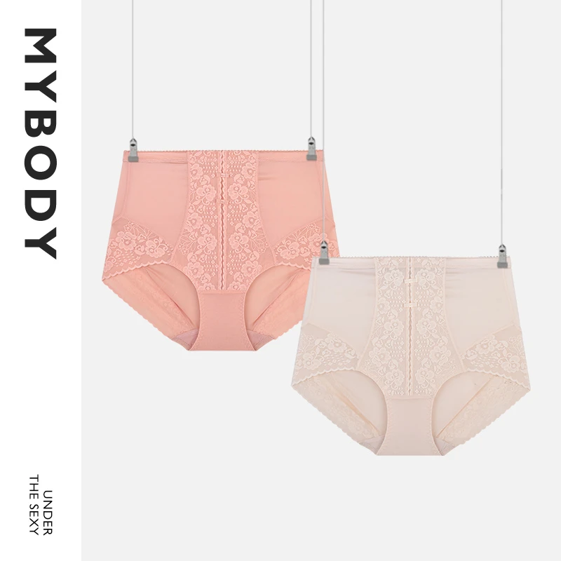 【商场同款】MYBODY女士高腰内裤显瘦小蛮腰蕾丝三角底裤