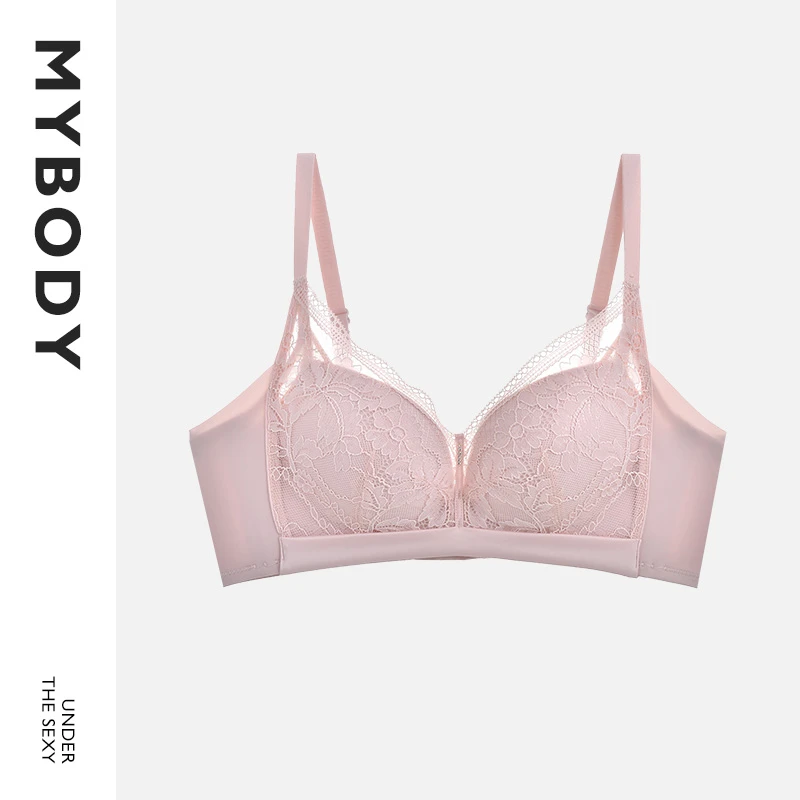 【商场同款】MYBODY内衣女小胸聚拢文胸无钢圈性感蕾丝收副乳胸罩