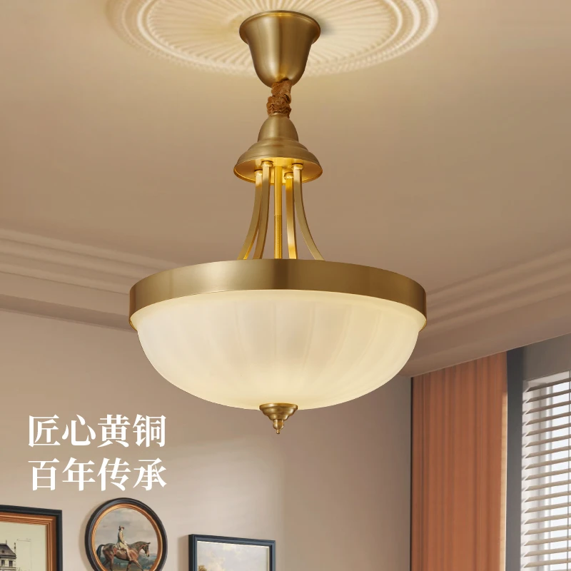美式简约餐厅灯吊灯全铜走廊过道灯入户门厅玄关灯欧式吧台灯