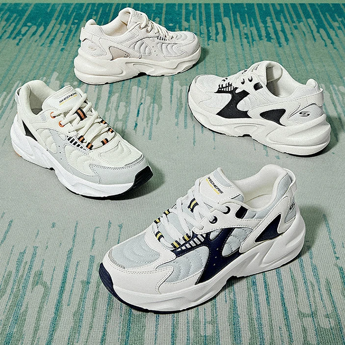 斯凯奇【踏浪2.0】斯凯奇潮流女鞋厚底跑步老爹鞋运动休闲鞋117362