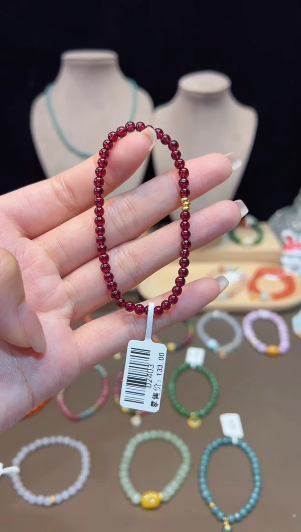 【闪购商品】石榴石手链未镶嵌手饰@@D2403