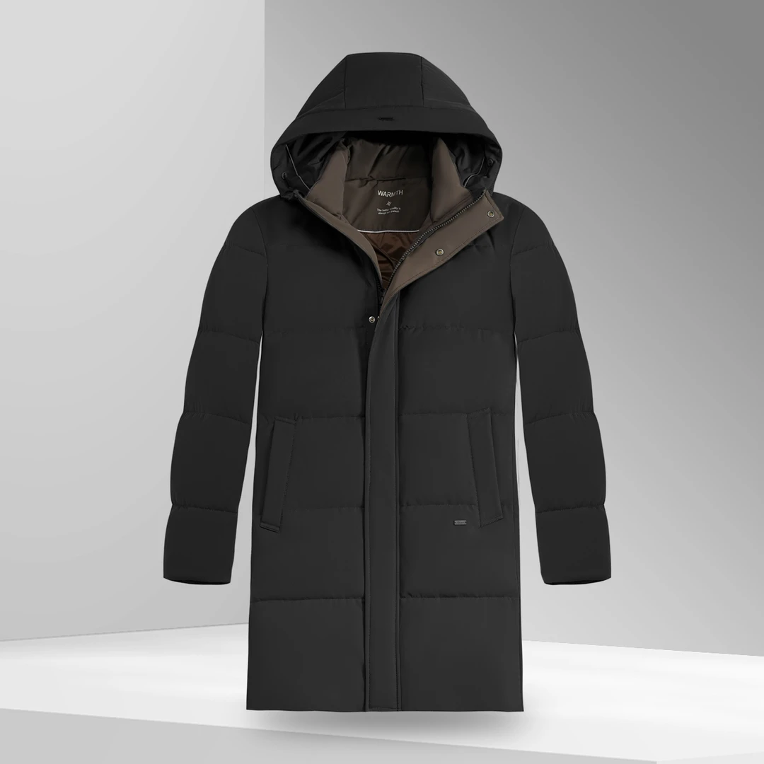 Red Matt/红马特男士休闲商务户外防寒冬季连帽保暖中长款鹅绒服