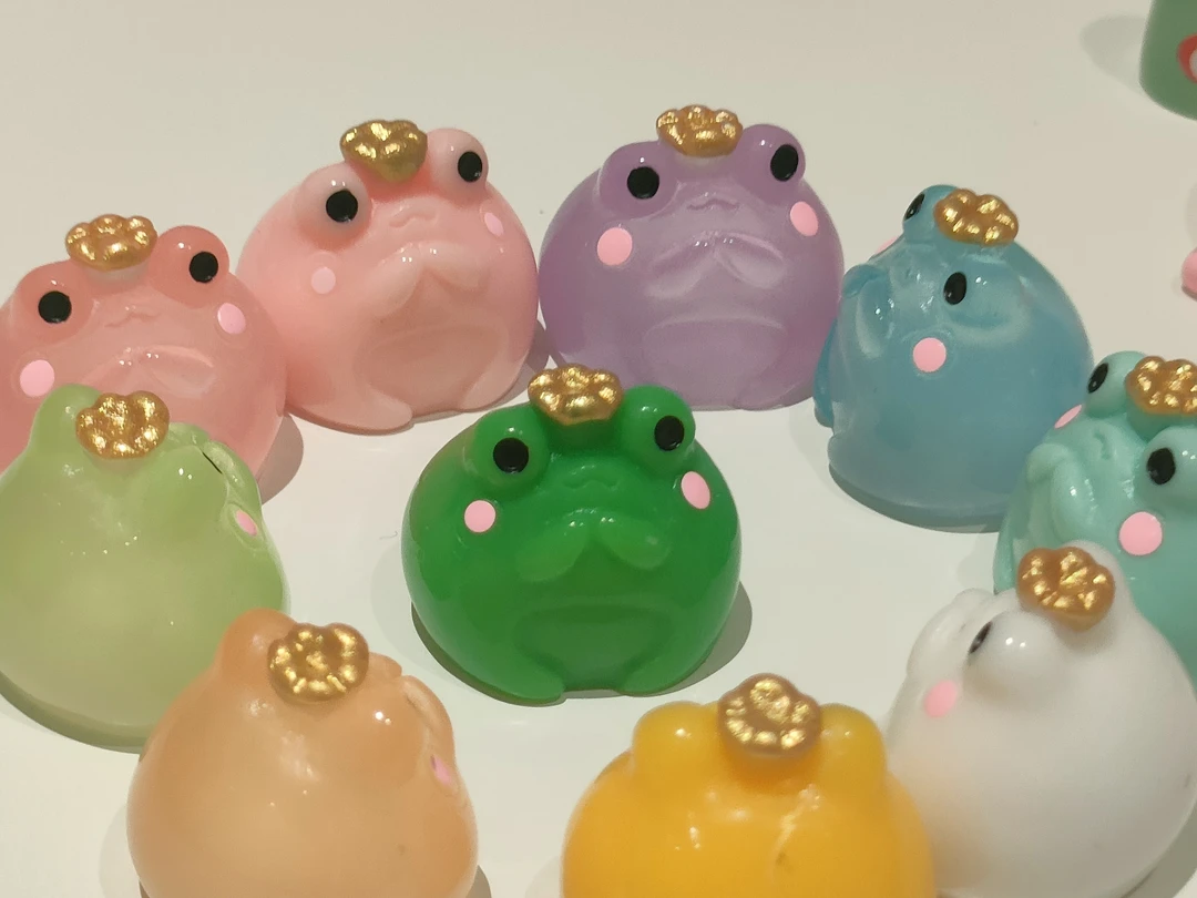 【九宫格+许愿+对对碰】呱呱树脂可爱微景观夜光小青蛙创意DIY饰品