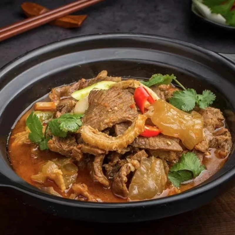 湖北特产牛三鲜纯牛肉火锅加热即食850克袋装牛筋食用正宗