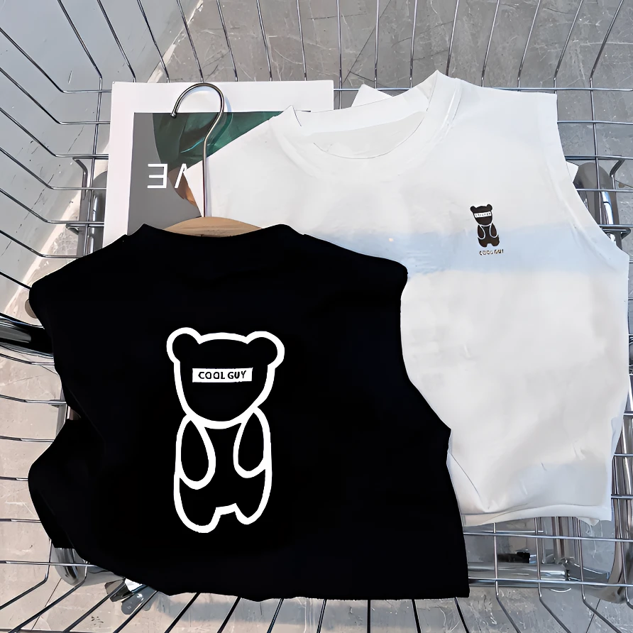 新疆西藏包邮纯棉儿童背心儿童节男女童透气吸汗百搭中小童宝宝