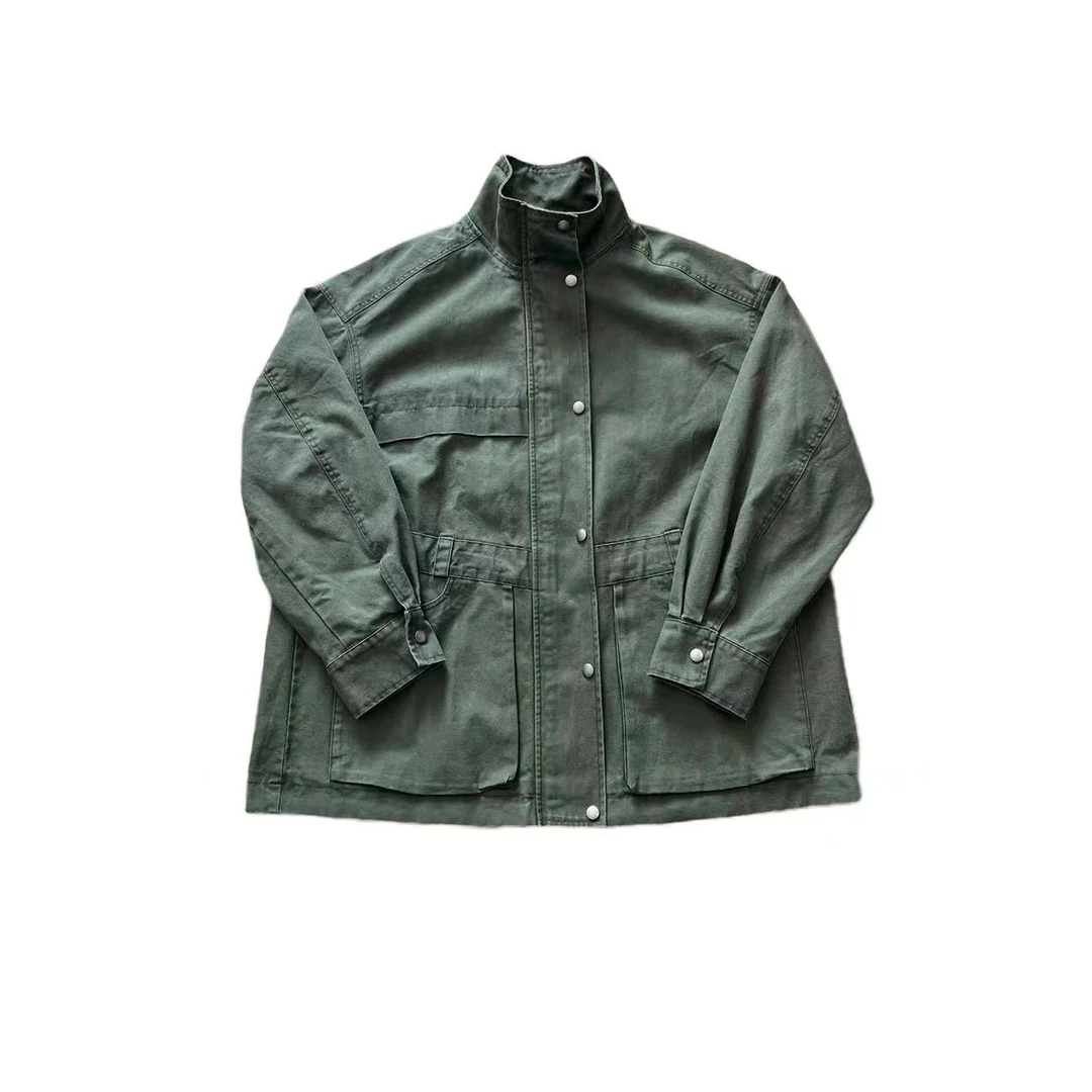 【秀秀新品】 秋冬复古休闲洗水工装风外套  时尚