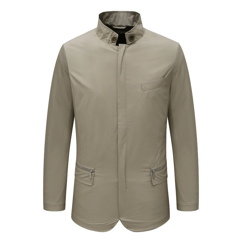 KL194凯秋冬男式夹克 拉链休闲外套时尚都市 卡其色