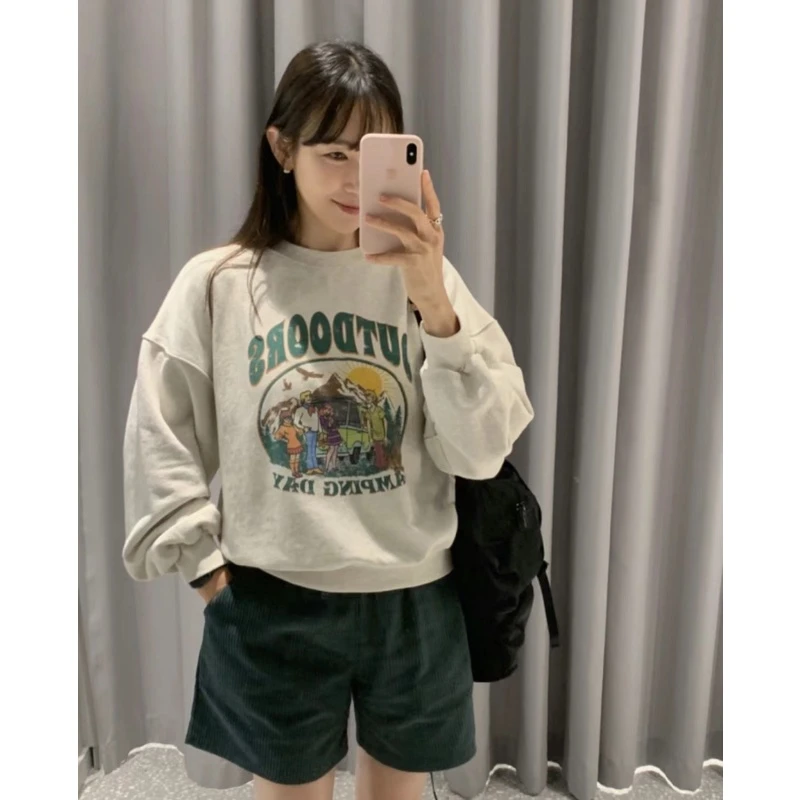 omo小众25 UNCOVER人物印花字母宽松圆领百搭休闲卫衣