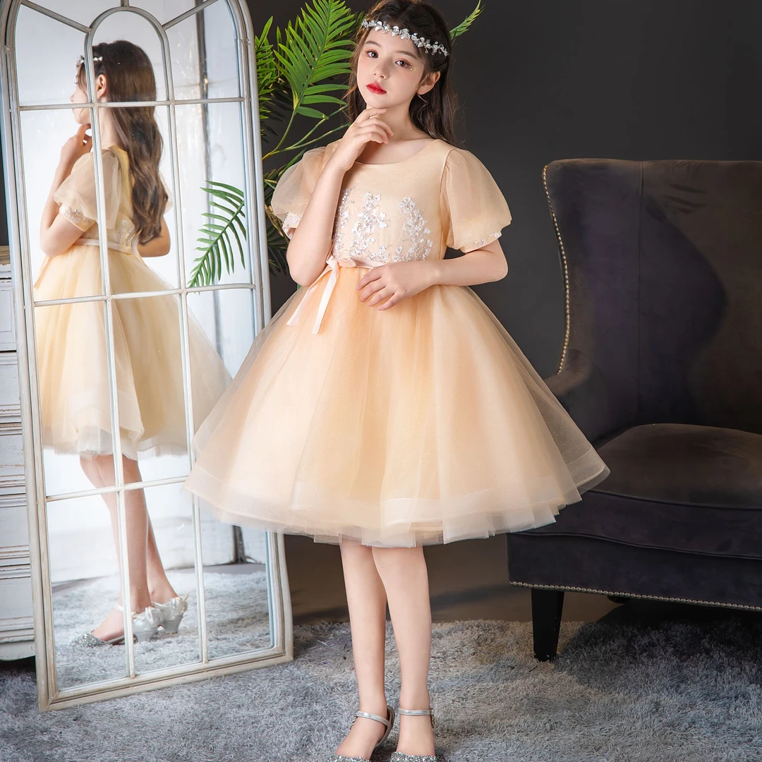 女童礼服儿童生日公主裙花童婚礼轻奢小众高端主持人钢琴演出服夏