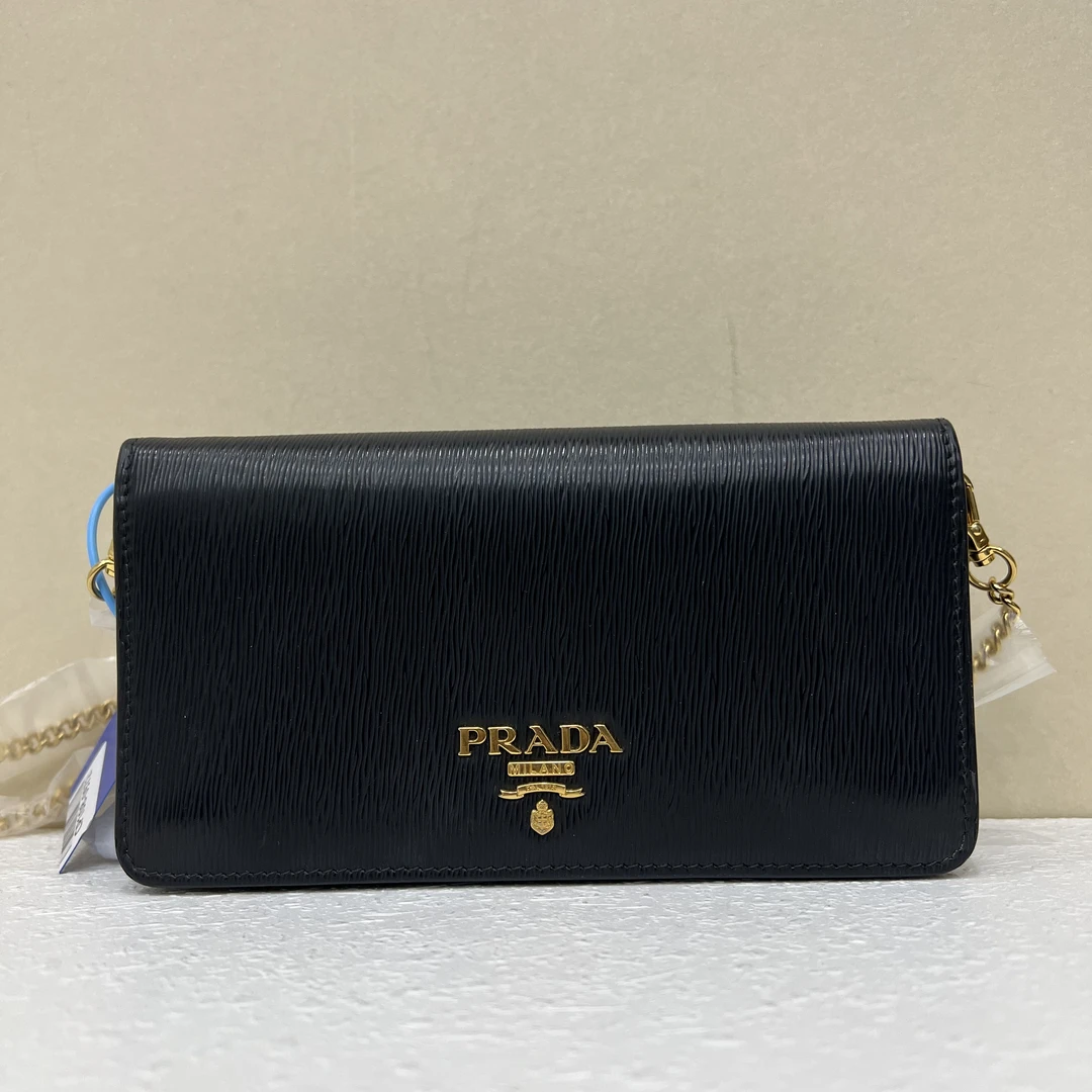 95新 Prada/普拉达 优购奢品/经典百搭普拉达黑金woc/