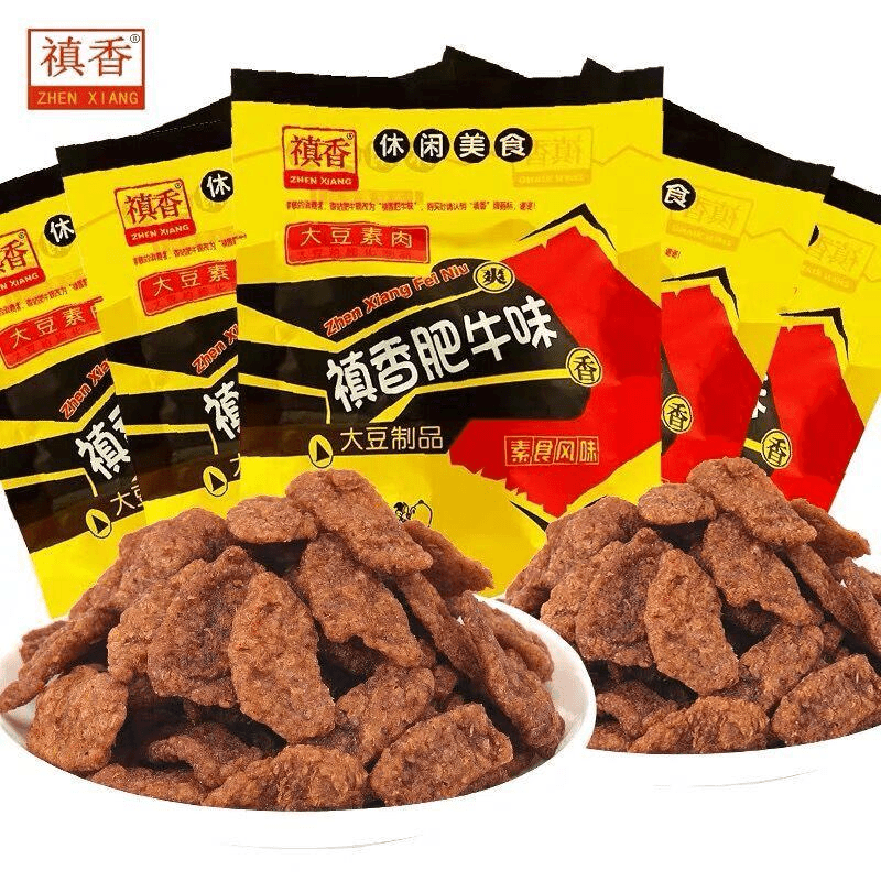 禛香肥牛辣条大豆素肉18克肥牛麻辣香菇酱香肥牛零食休闲小吃食品