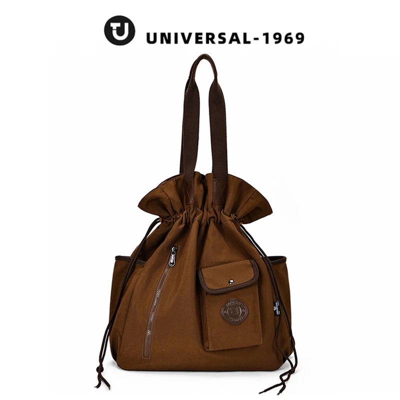 直播专属U.T 春季新款森系可抽绳单肩双肩包男女同款防泼水花朵包