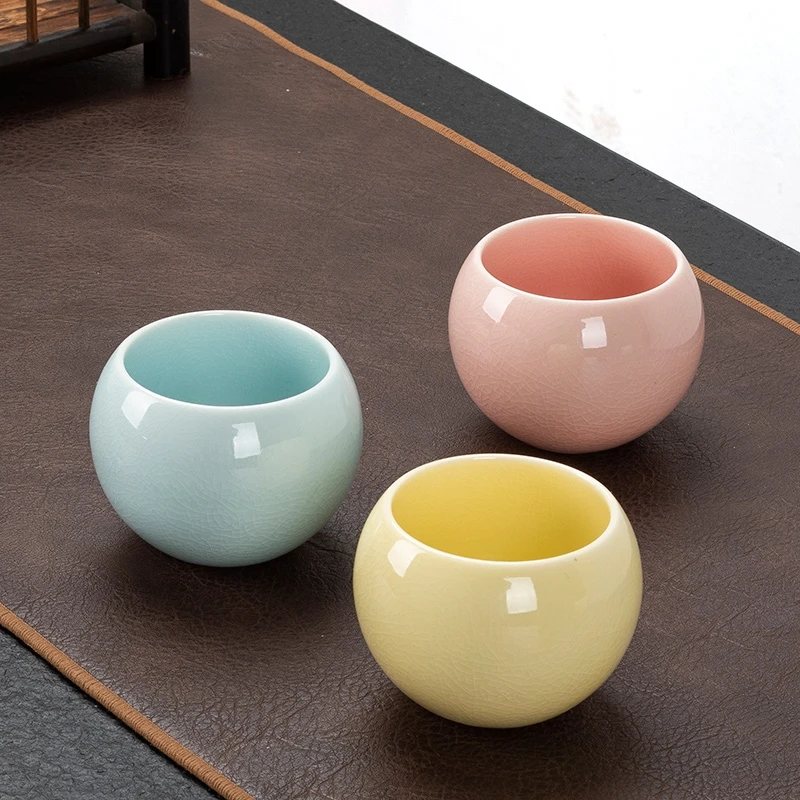 冰裂哥窑龙蛋陶瓷茶杯120ml品茗杯功夫茶杯子主人杯禅定杯罗汉杯