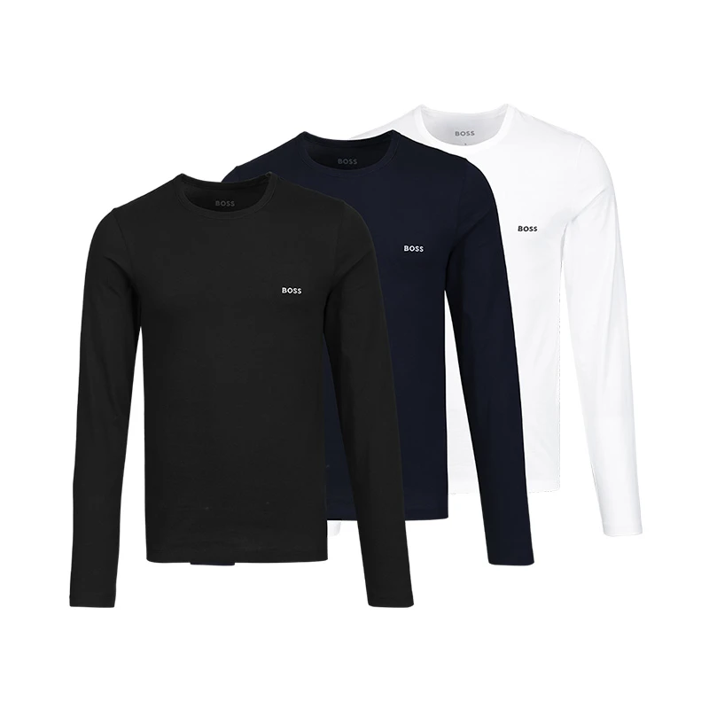HugoBoss/雨果博斯男士简约长袖T恤三件装12115