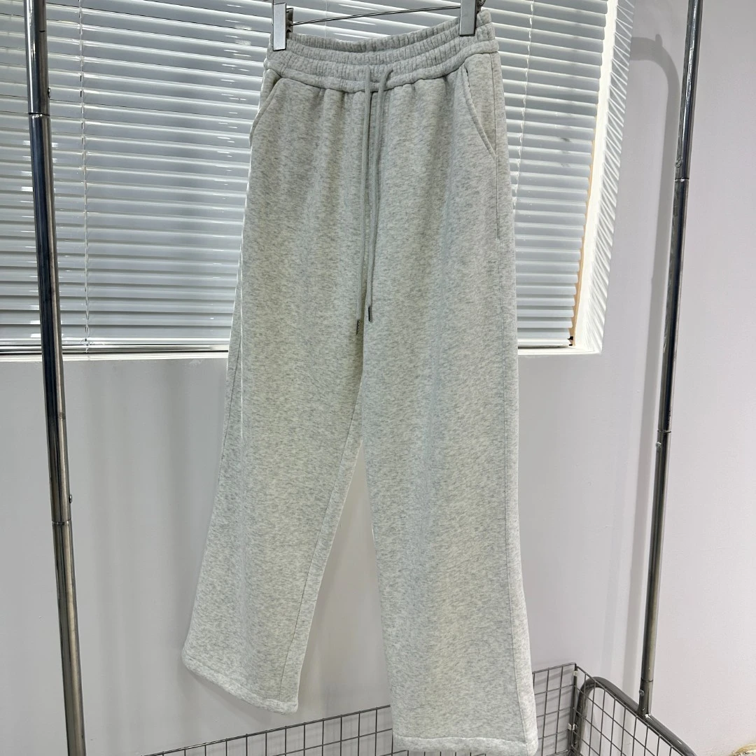 秋冬新款加厚加绒直筒束口两穿男女同款卫裤运动休闲裤