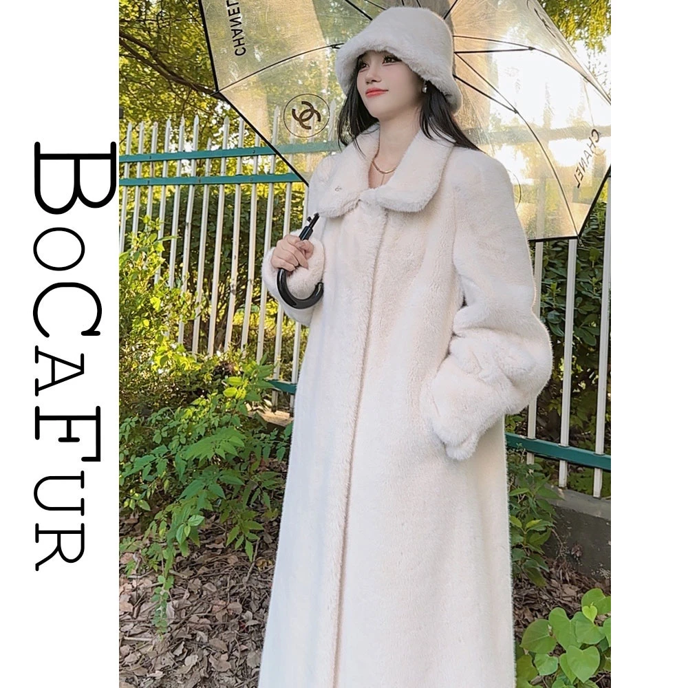 海宁2025冬装新款时尚穿搭加绒加厚宽松长款气质显瘦环保立领外套