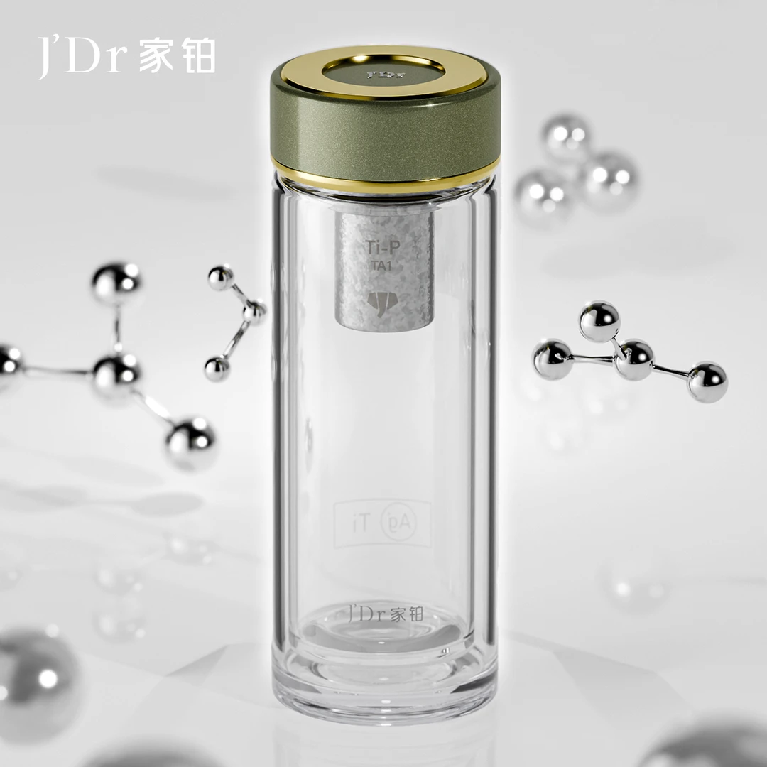 J'Dr/家铂玻璃杯高档车载便携双层商务办公送礼高颜值泡茶水杯