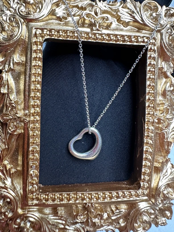 95新 Tiffany & Co./蒂芙尼 经典爱心925银项链