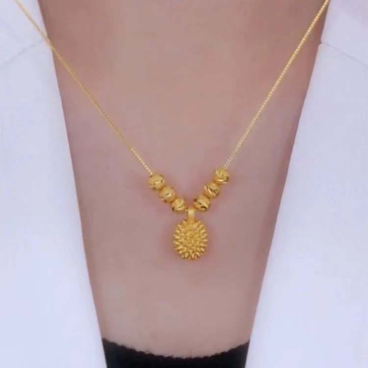 恣睢 钛钢项链 516精致百搭钛钢榴莲吊坠锁骨链项链