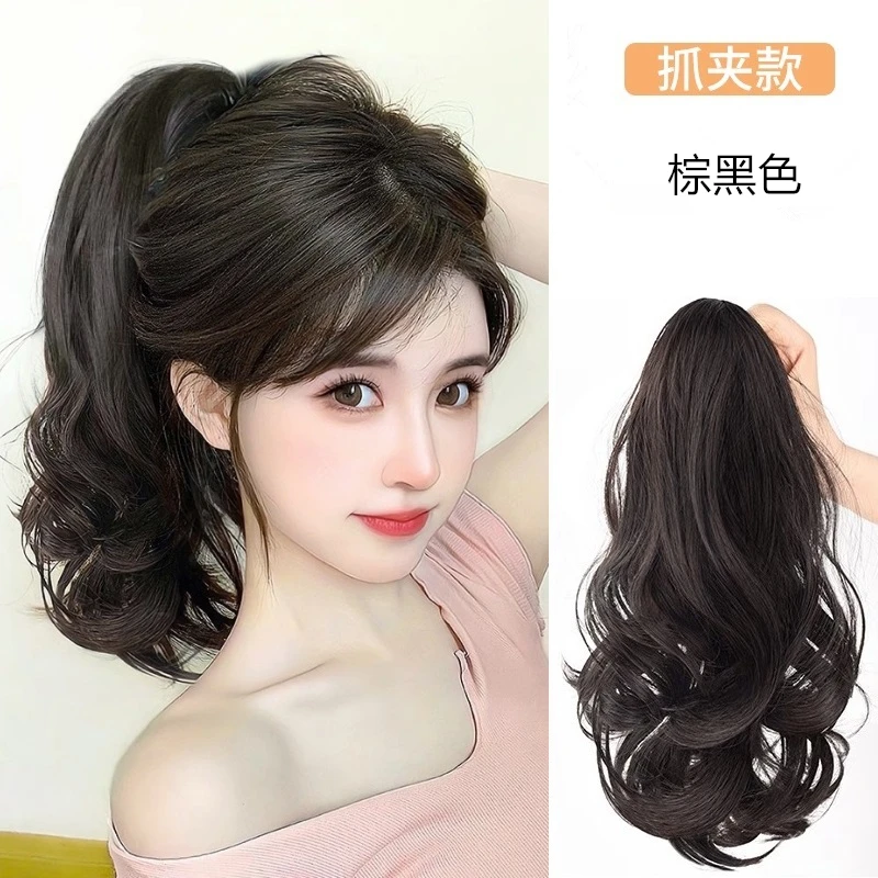 梨花卷马尾抓夹式马尾少女波浪女气质微卷马尾辫子时尚造型增发量