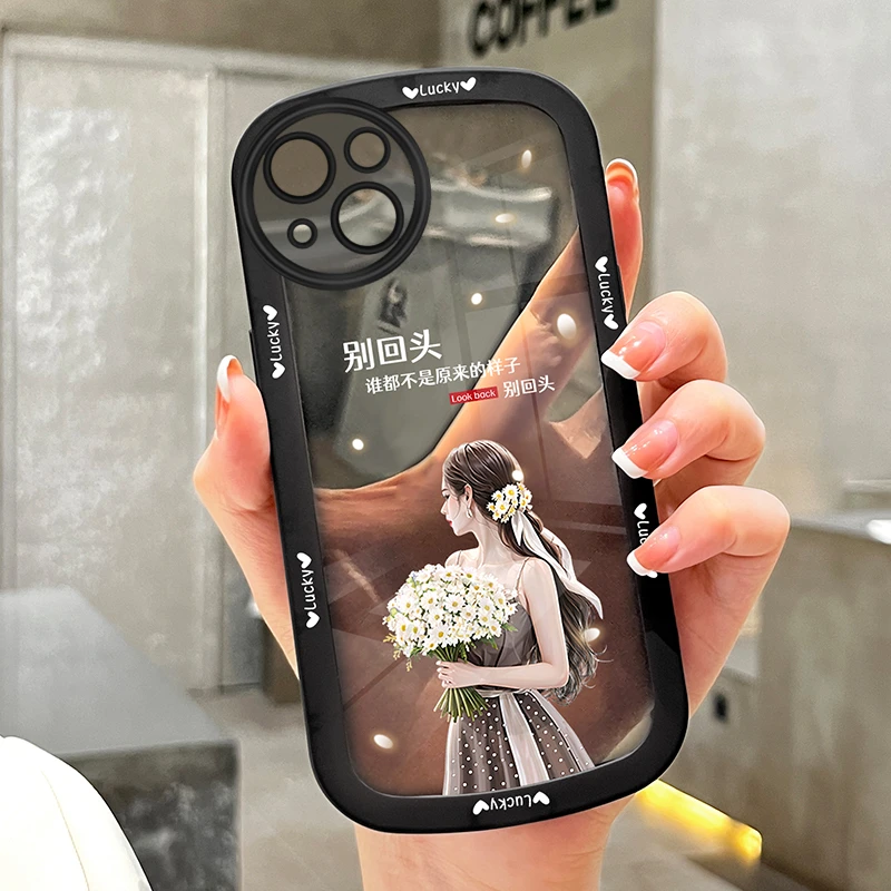 适用苹果13手机壳iphone13透明硅胶别回头软壳全包防摔女卡通新款