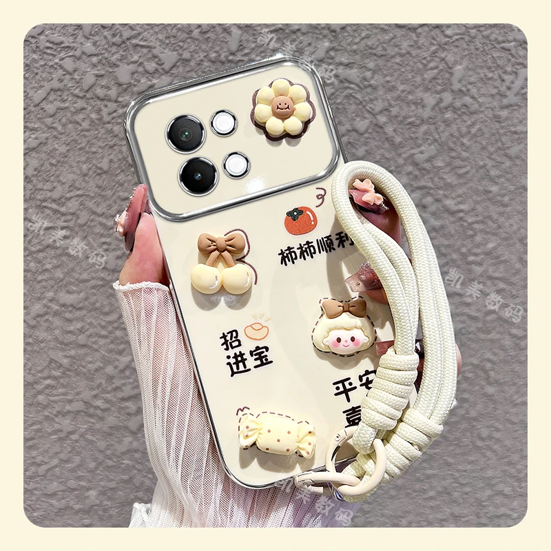 适用vivos18e手机壳柿柿顺利大视窗电镀硅胶女款可爱防摔保护软壳