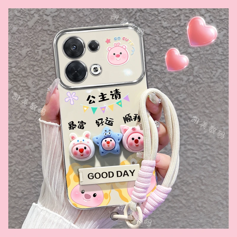 适用一加ace2v手机壳露比公主大视窗折叠支架防摔套女款卡通可爱