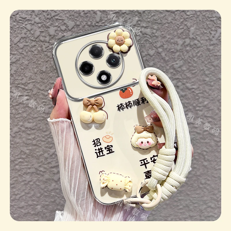 适用oppoa3手机壳柿柿顺利大视窗电镀硅胶女款可爱全包防摔保护套