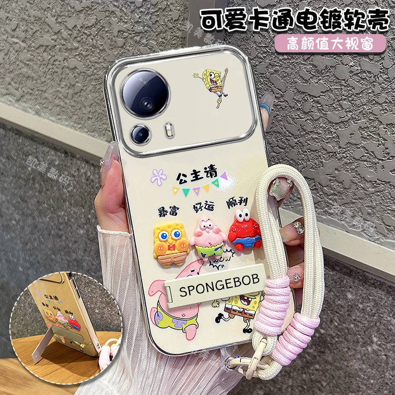 适用小米civi2手机壳好运顺利大视窗折叠支架女新款防摔保护外壳