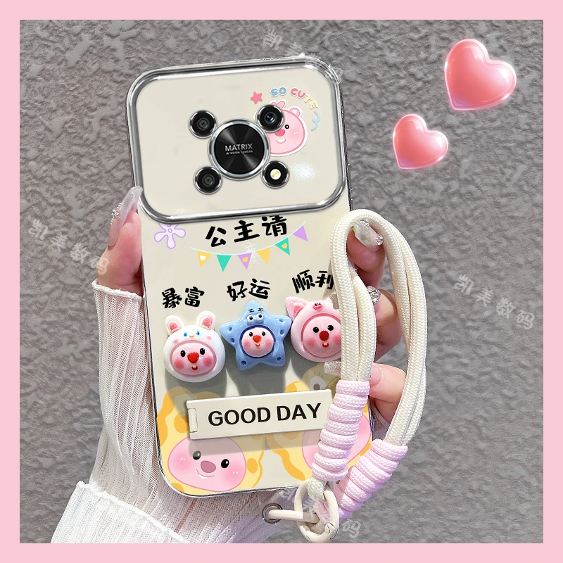 适用荣耀x40GT手机壳露比公主大视窗折叠支架防摔套女款卡通可爱