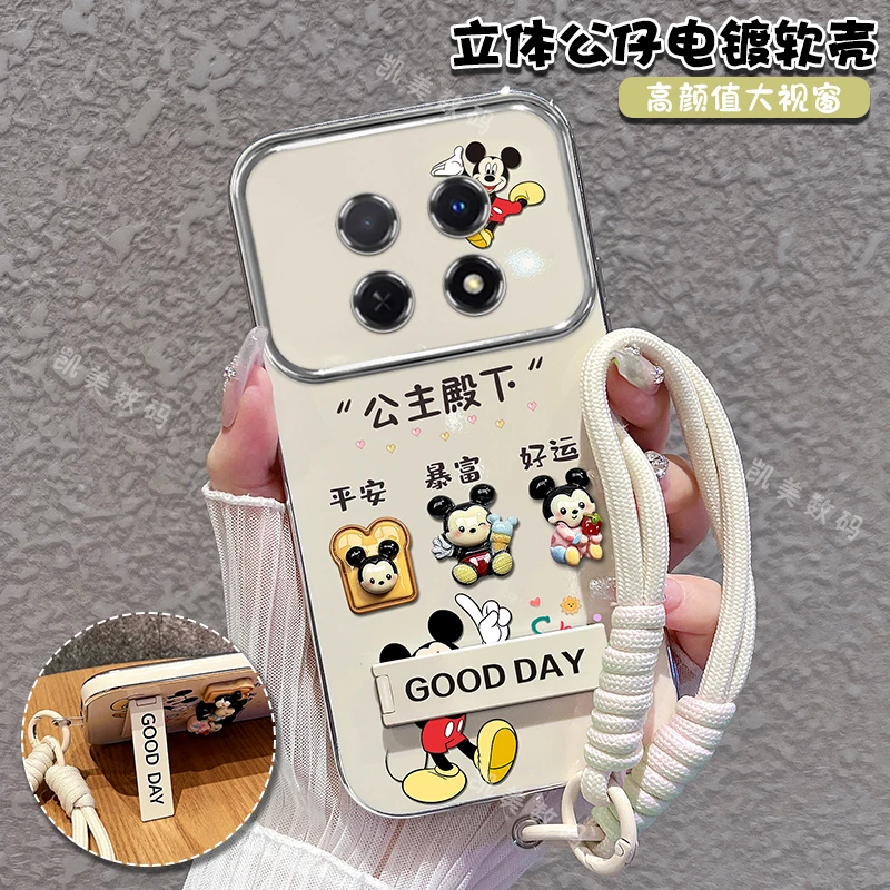 适用vivox200pro手机壳公主殿下大视窗折叠支架全包防摔女款可爱