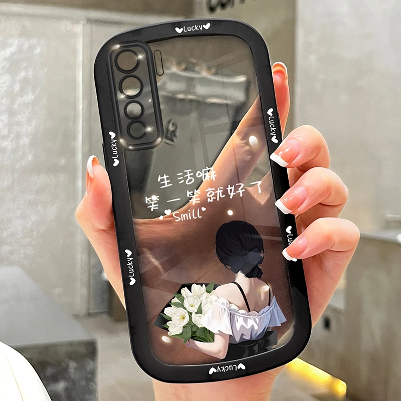 适用华为nova7se手机壳笑笑就好透明硅胶全包防摔保护软壳简约女